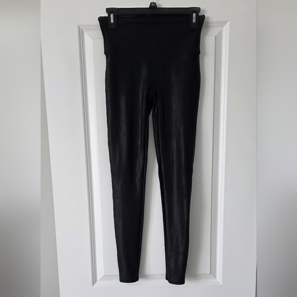 Spanx faux leather black leggings